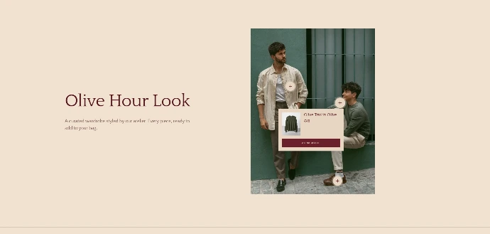 Shop the look module in website